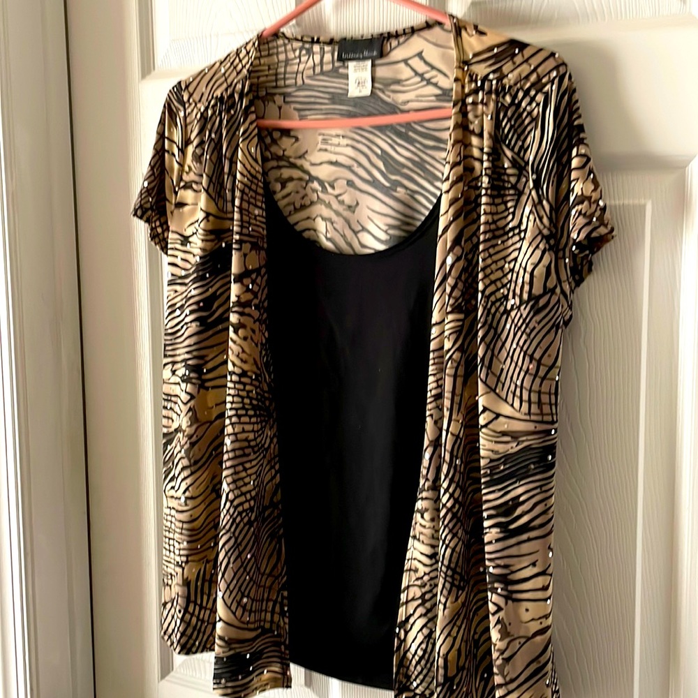 BLACK CAMI ATTACHED TO SPARKLE TOP